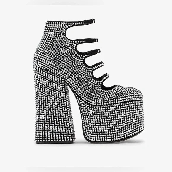 $650 MRSP | Marc Jacobs - The Rhinestone Kiki Ankle Boot | Black/Crystal | EU 40 - Picture 3 of 12